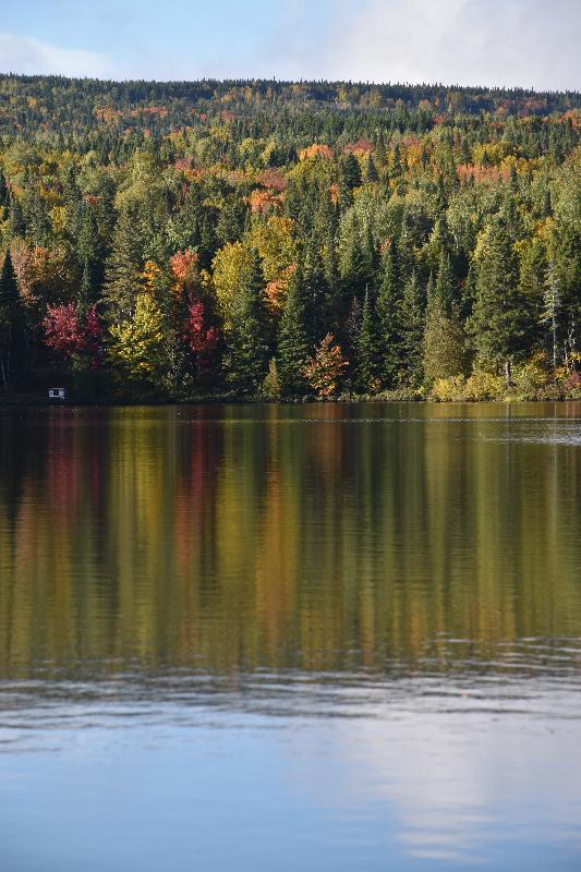 Reflet sur le lac en automne