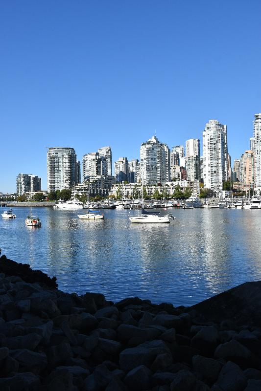 Le port de la ville de Vancouver en été