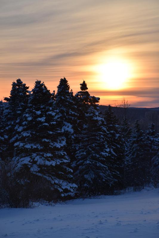 Un lever de soleil un matin froid