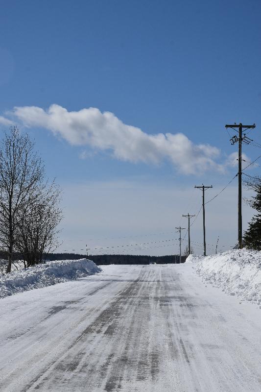 La route du rang du nord en hiver