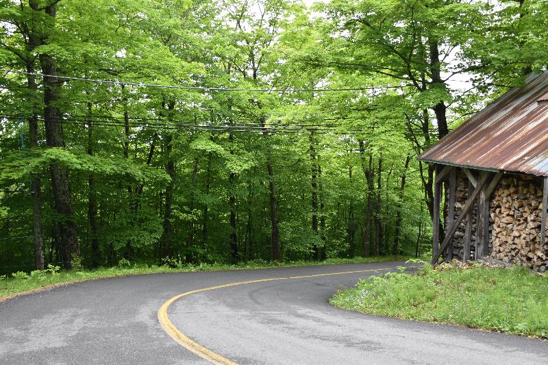 Une route de campagne déserte en été