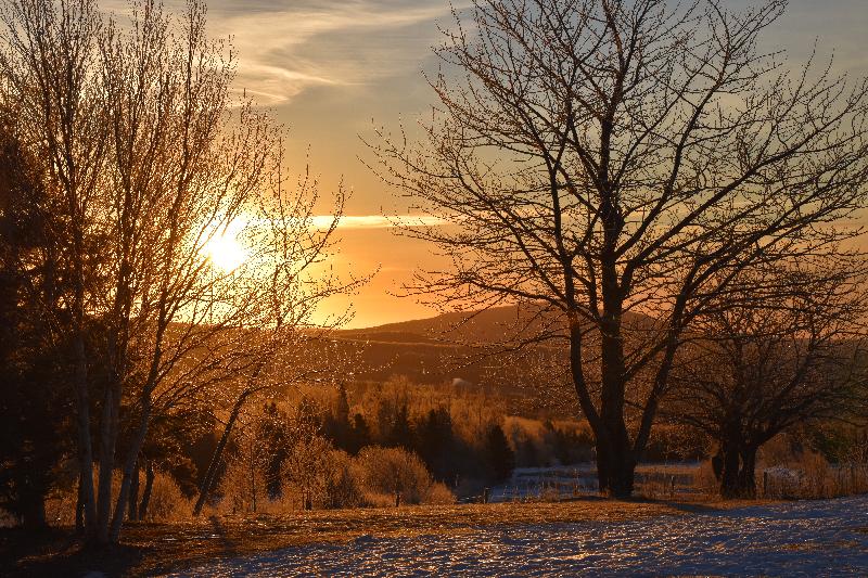 Un lever de soleil un matin froid