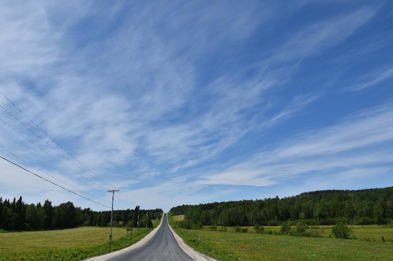 Une route déserte en été