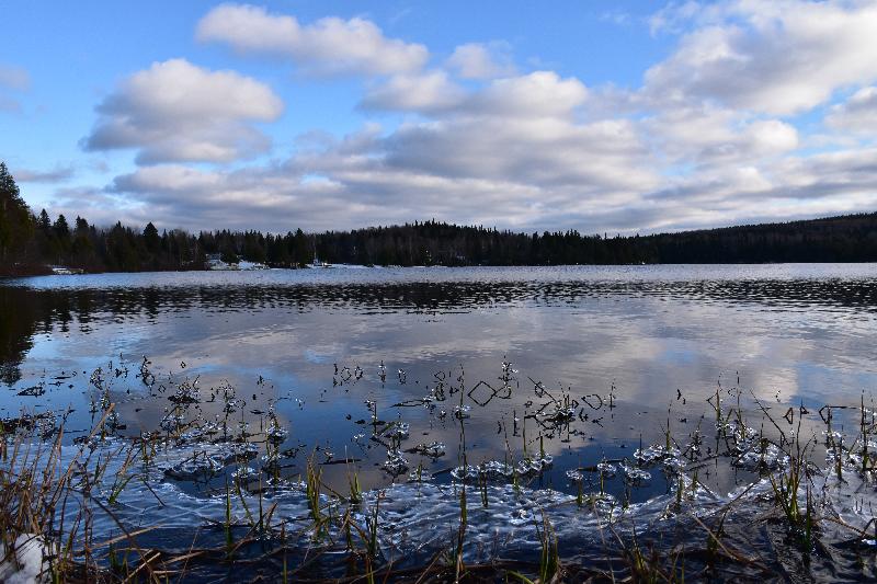 Reflet sur le lac en automne