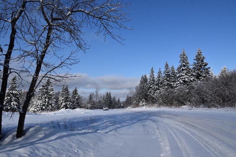 La route du rang du nord en hiver