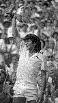 Photo Tennisman français Yannick Noah remporte Roland Garros, Paris, le 5 juin 1983