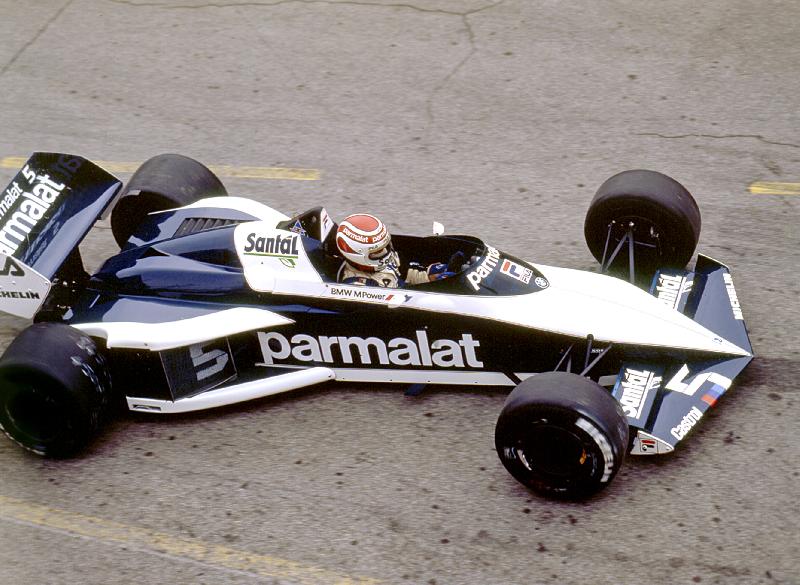 Photo formule 1 Nelson Piquet au volant d'une BMW BT52 brabham au Grand Prix d'Italie, 1983.