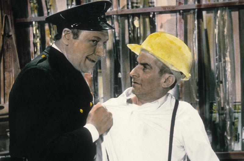 Photo film Faites sauter la banque de JeanGirault avec Georges Wilson et Louis de Funes 1964.