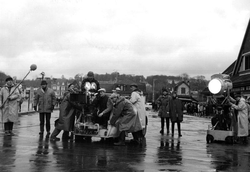 Photo Sur le tournage du film Un singe en hiver de Henri Verneuil 1962