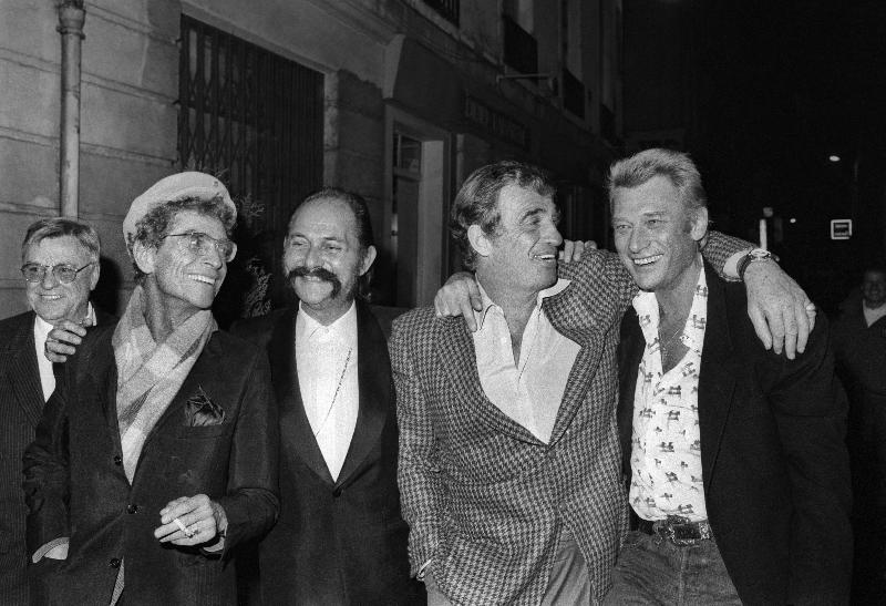 Photo Darry Cowl, Albert Minski, Jean-Paul Belmondo et Johnny Hallyday