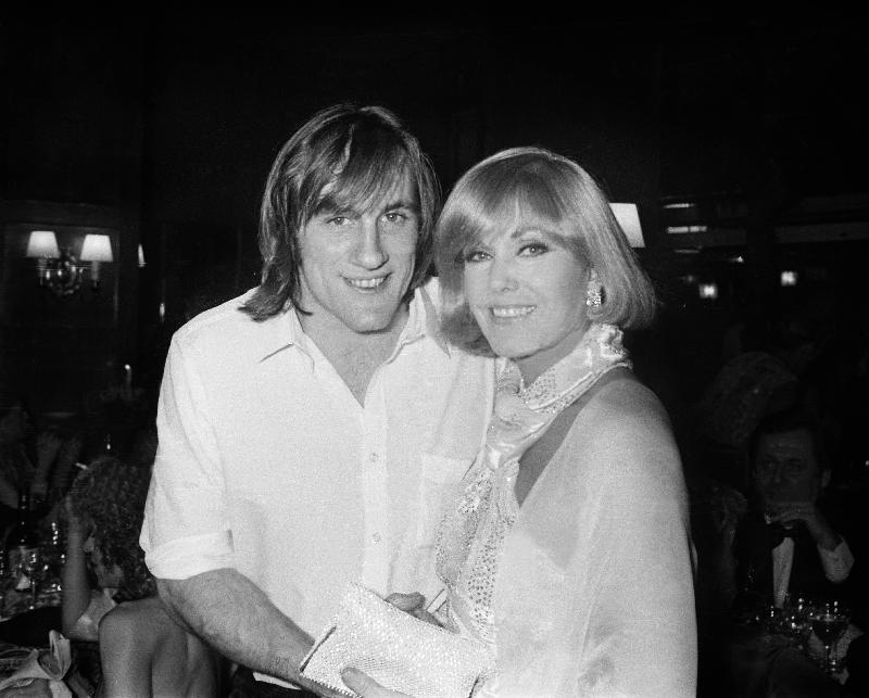 Photo Gerard Depardieu et Kim Novak au restaurant de Fouquet pour les César, 31 janvier 1981