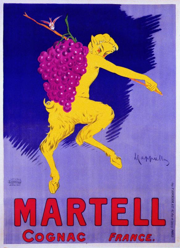 Poster publicitaire Martell Cognac, imprimé par Vercasson, Paris, c.1920