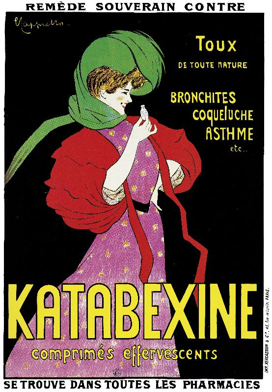 Affiche publicitaire sur les médicaments Katabexine, 1898