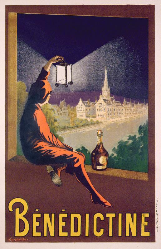 Affiche publicitaire Benedictine liqueur, c.1928