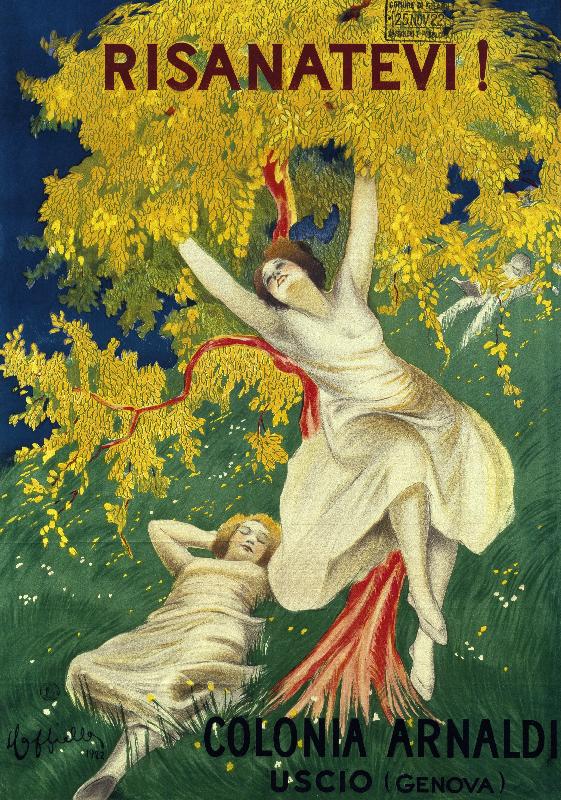 Affiche publicitaire de Colonia Arnaldi à Uscio (Gênes), 1922, Par Leonetto Cappiello