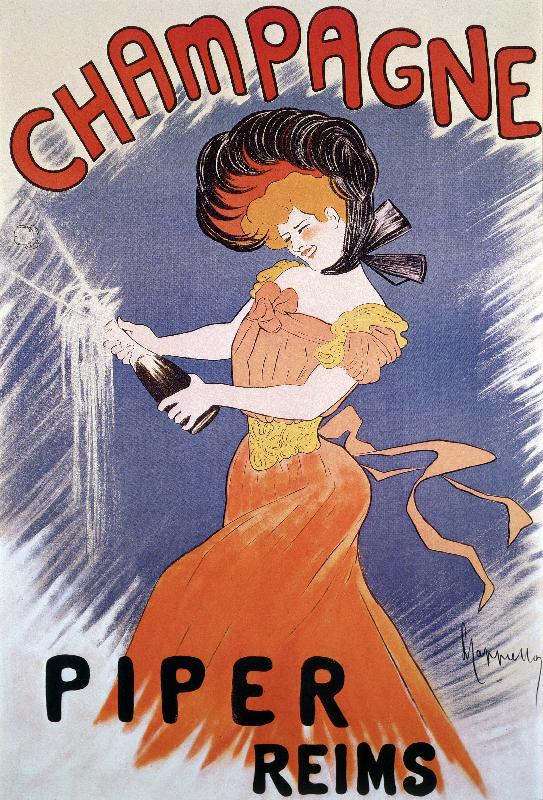 Affiche publicitaire de Leonetto Cappiello (1875-1942) pour le Champagne Piper 