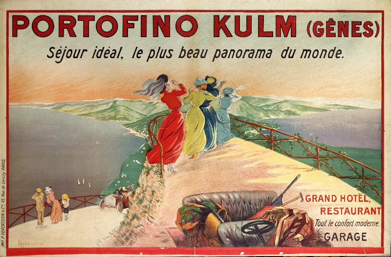  Affiche publicitaire de Leonetto Cappiello (1875-1942) pour l'Hotel Portofino Kulm a Camogli