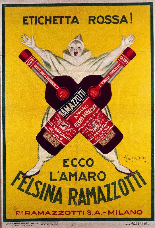 affiche pour la boisson Amaro (Amer) felsina Ramazzotti, 1926