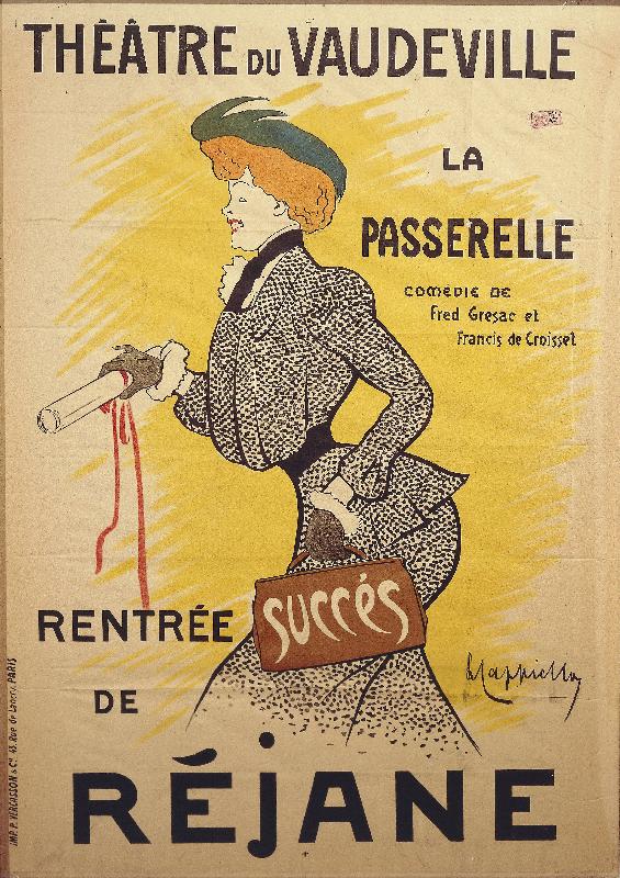 Affiche pour la comédie  La passerelle  de Francis de Croisset