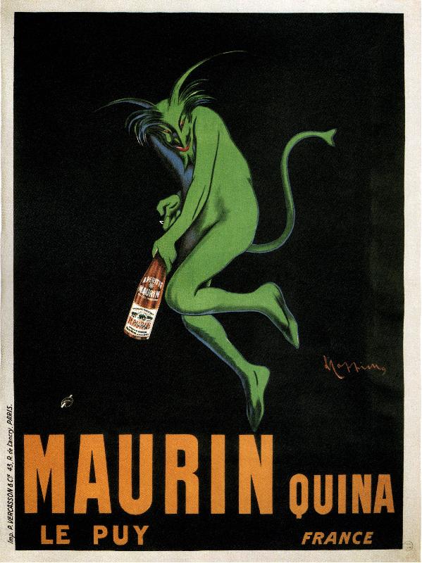 Affiche publicitaire Maurin Quina, Le Puy, France, années 1900