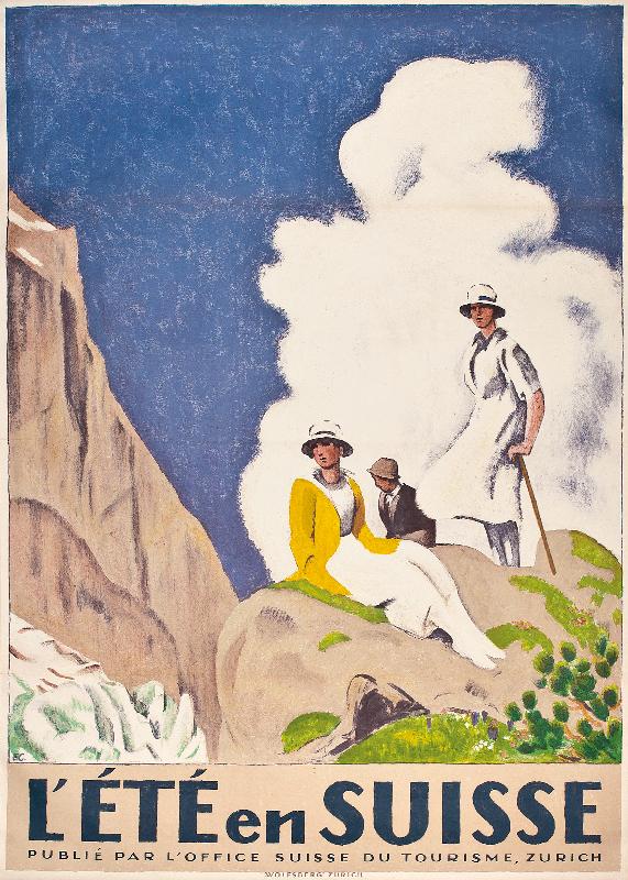 affiche de l'Office suisse du tourisme, 1921 L'été en Suisse 