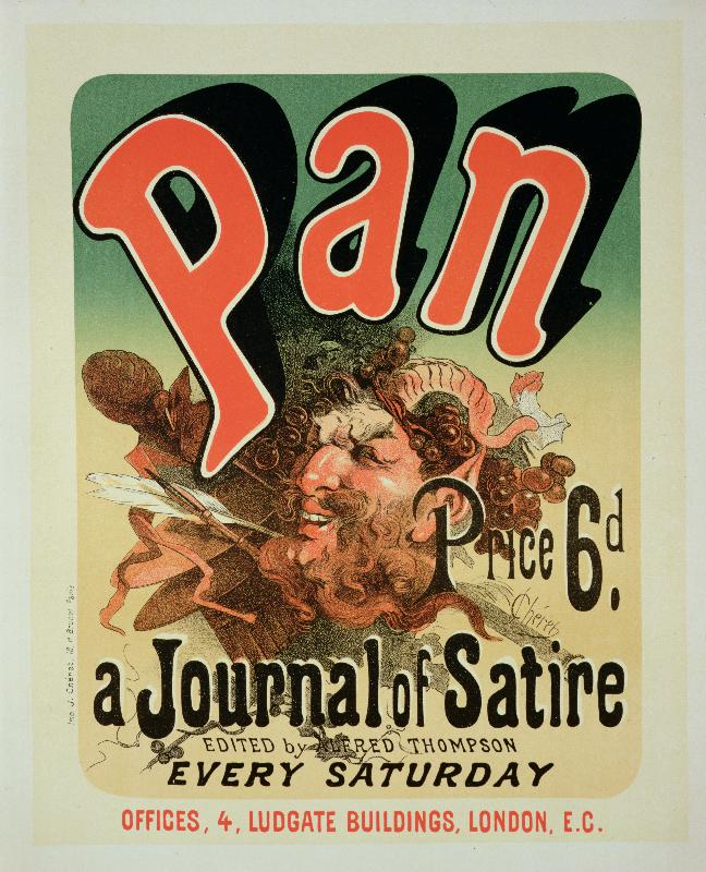  affiche publicitaire “Pan”, une revue de satire, éditée par Alfred Thompson