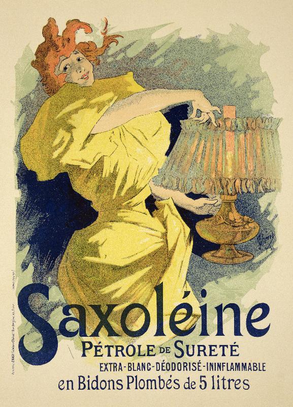 affiche publicitaire “Saxoleine”, huile de parrafin sûre, 1896 