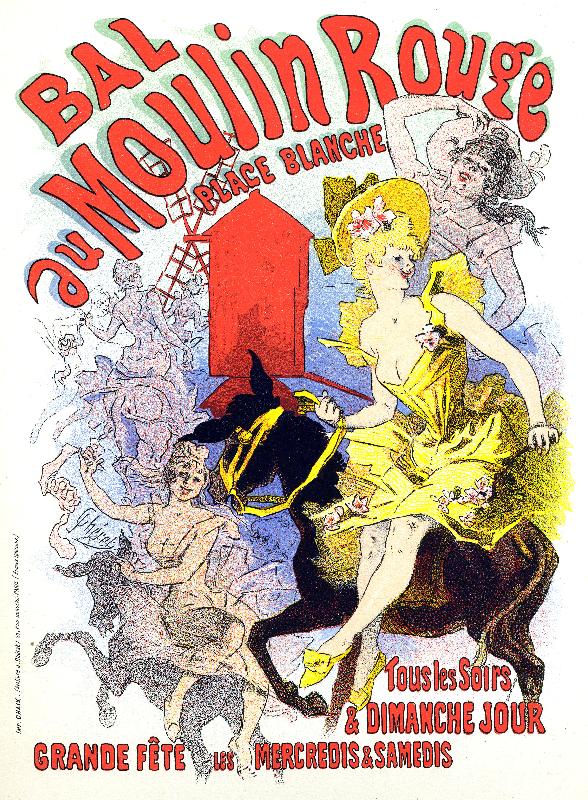 Affiche de Jules Cheret, pour un bal au Moulin Rouge à Paris, 1896