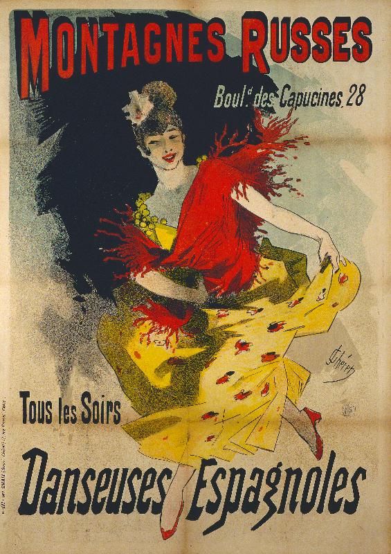 Photo Affiche publicitaire 'Danseuses Espagnoles' au Boulevard des Capucines, Paris