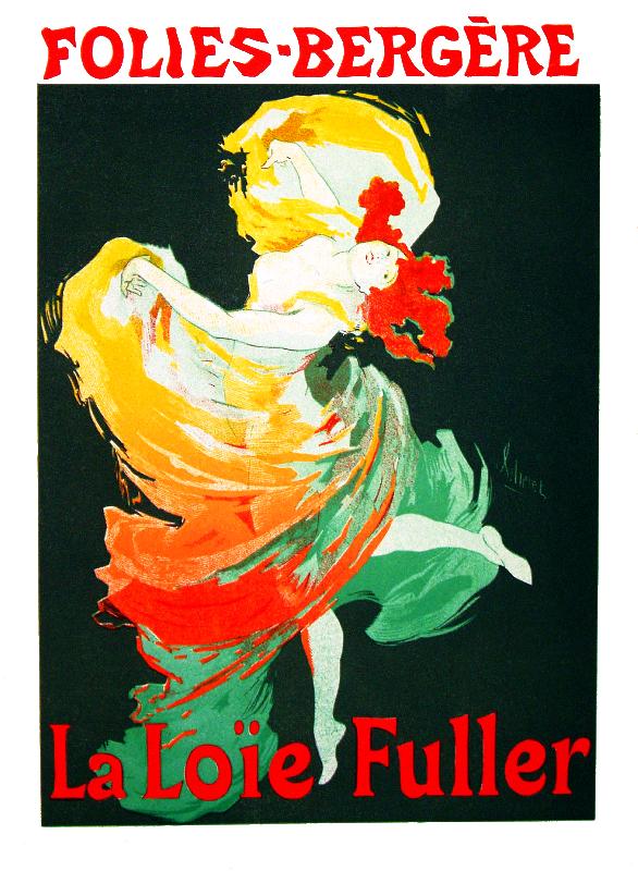 France : Affiche publicitaire pour la salle de musique Folies Bergere, Paris, Jules Cheret, 1893