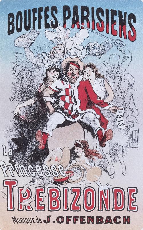 Affiche de l'opéra de la princesse de Trébizonde par Jacques Offenbach, 1869