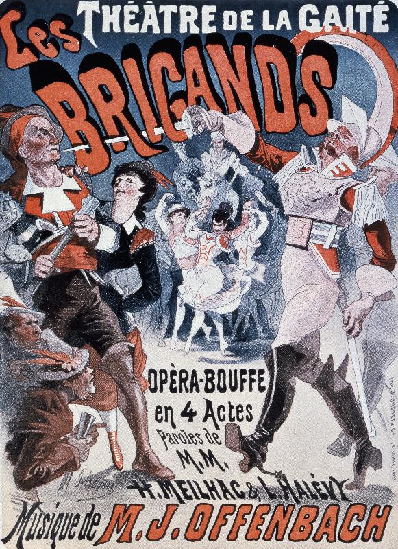 Affiche pour Les Brigands de Jacques Offenbach, 1869