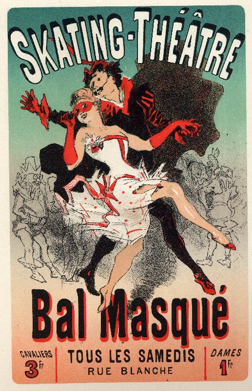  Bal Mascarade au Théâtre de Patinage, Paris. Affiche de Jules Cheret, France, c.1875 (poster)