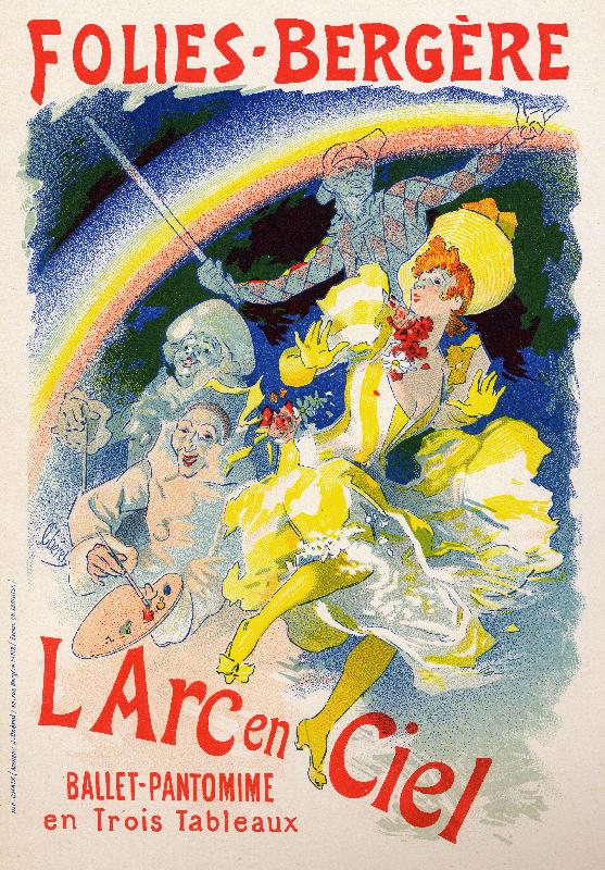 Affiche  L'Arc en Ciel, spectacle au cabaret Les Folies Bergeres, Paris.