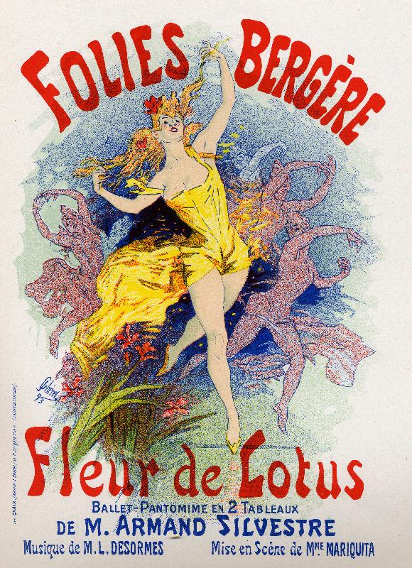 Affiche Fleur de lotus, ballet aux Folies Bergeres,