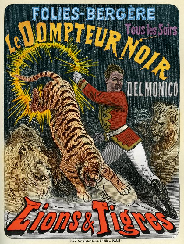 Affiche Le Dompteur Noir-after pour les Folies-Bergère de Jules Chéret. XIXe siècle.