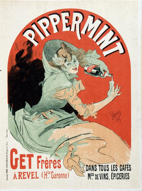 Affiche publicitaire pour le Pippermint Get Freres