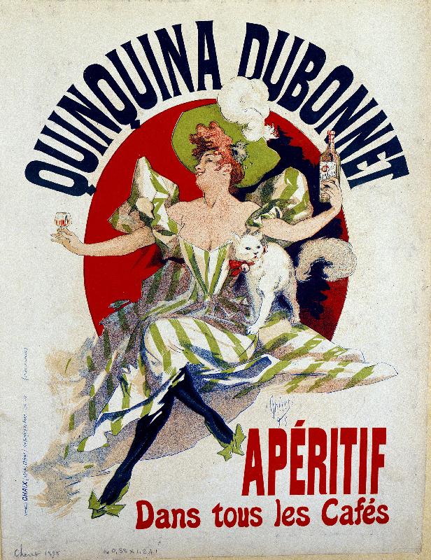 Affiche Publicite pour Quinquina Dubonnet aperitif dans tous les cafes.