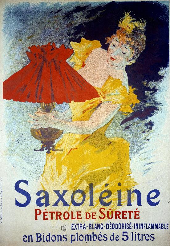 Affiche publicitaire pour le produit Saxoleine Petrole de surete