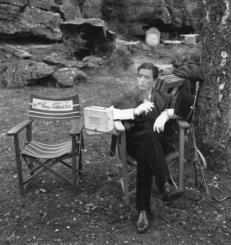 Photo film Christine de Pierre Gaspard-Huit, 1958 Sur le plateau, Alain Delon