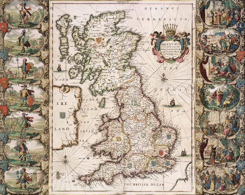 Carte La Grande-Bretagne telle qu'elle a été divisée à l'époque des Saxons anglais, 1616