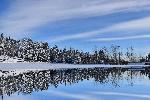 Reflet sur le lac en hiver