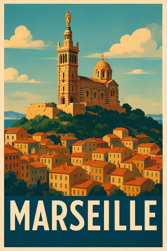 Affiche illustre marseille bonne mere