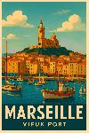 Affiche illustre marseille vieu port