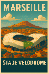 Affiche illustre marseille stade velodrome