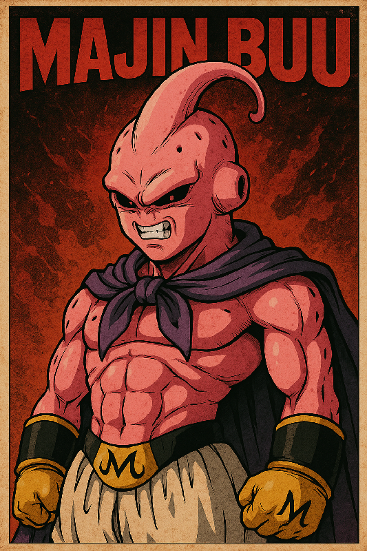 Poster du personnage de dragon ball Z Majin Buu
