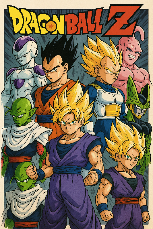Poster des personnages de dragon ball Z 