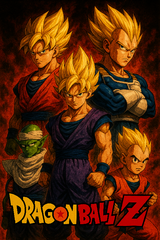 Affiche des personnages de dragon ball Z