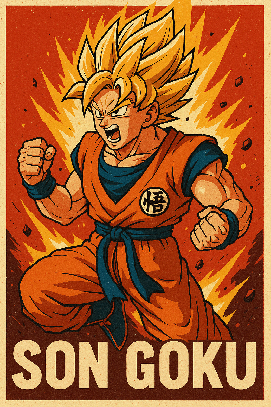 Poster du personnage de dragon ball Z Son Goku
