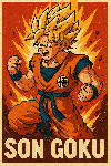 Poster du personnage de dragon ball Z Son Goku